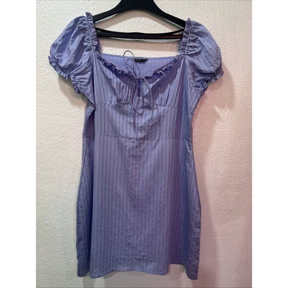 SHEIN Dresses & Skirts - Shein Purple Puff Sleeve Y2K  Dress SZ 1XL‎ Babydoll Ruffle V Neck